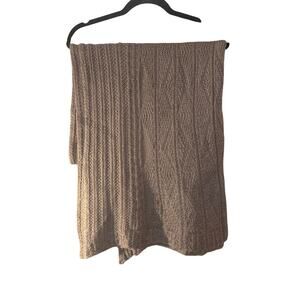 Peruvian Connection Cable-knit Throw Blanket Scarf 40” x 80” Alpaca Blend